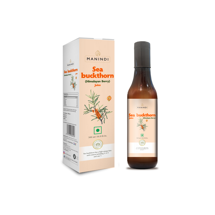 Manindi Sea Buckthorn Juice | Himalayan Berry | Enrich With Omega 3,6,9 & 7 |Rich in Vitamin C - 500 ML