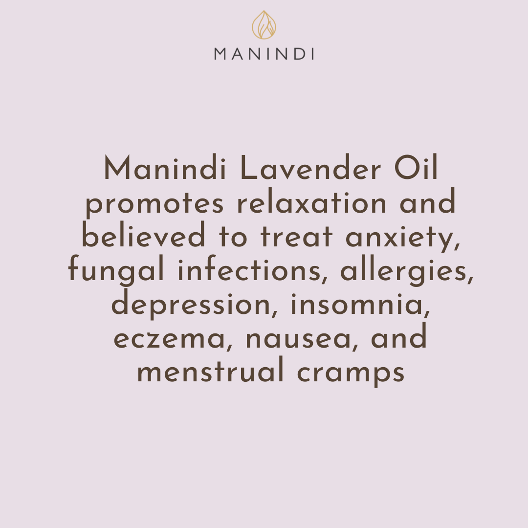 Manindi Lavender Essential Oil 30 ML , Aroma Therapy, Anxiety,Fungal Infection,Allergies, Menstrual Cramps