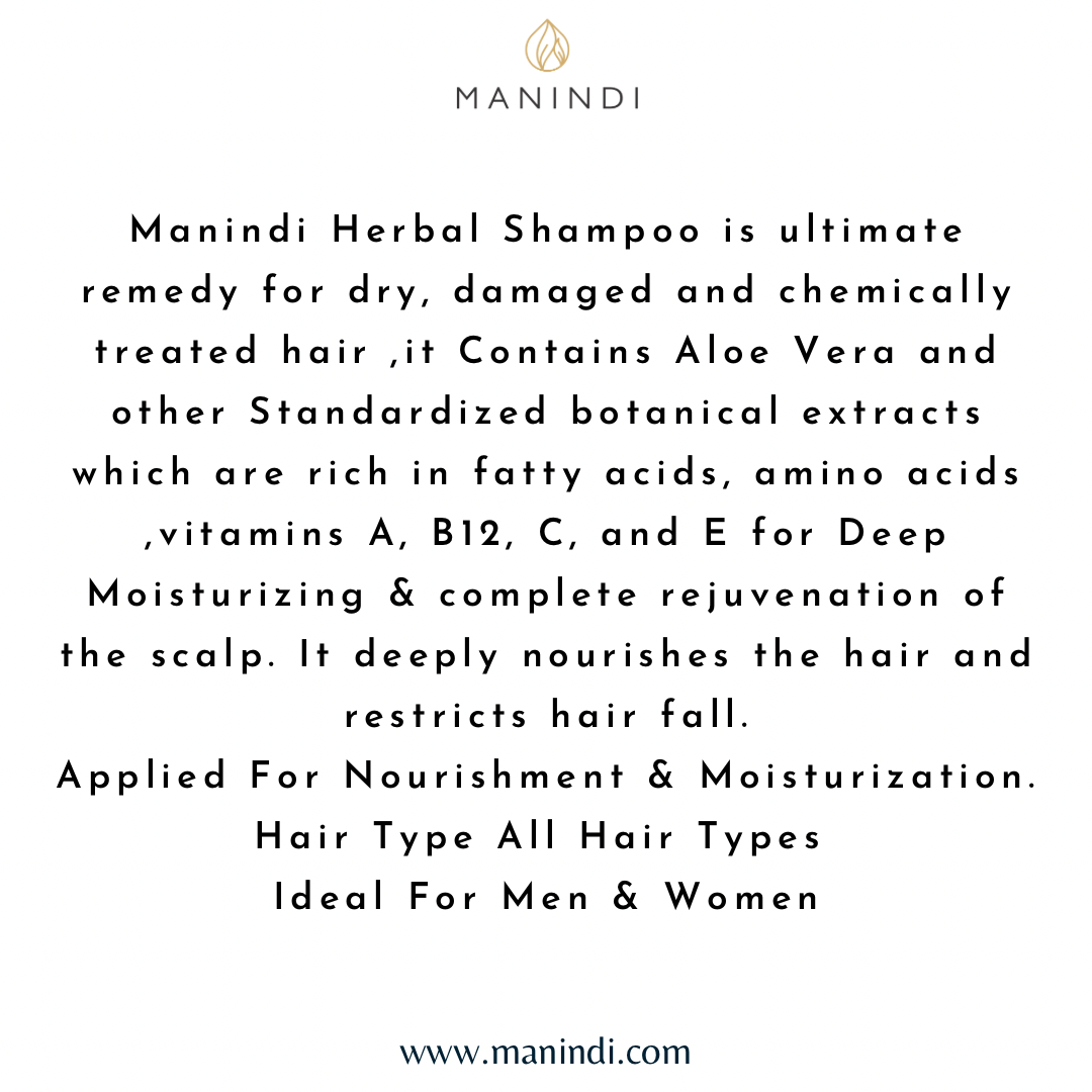 Manindi Shampoo- Damage Therapy | With Power of Standardized Botanical Extracts for solving hair problems| No Parabens | For all hair types